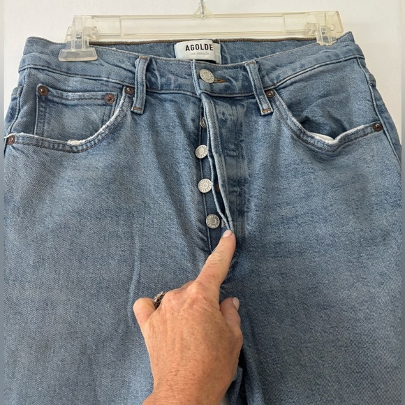 Agolde Riley High Rise Cropped Jeans size 27 - Picture 7 of 11